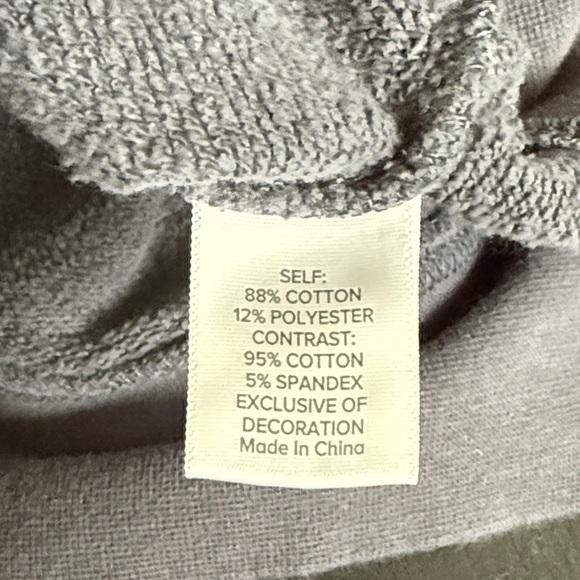 Evereve Denim Blue Sweatshirt multi colored embroidered stripes on arms Med - Picture 9 of 11